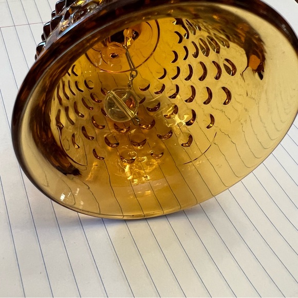 Antique - Amber Glass Bell, orange gold brown dinner bell, decorative bell - Picture 12 of 13